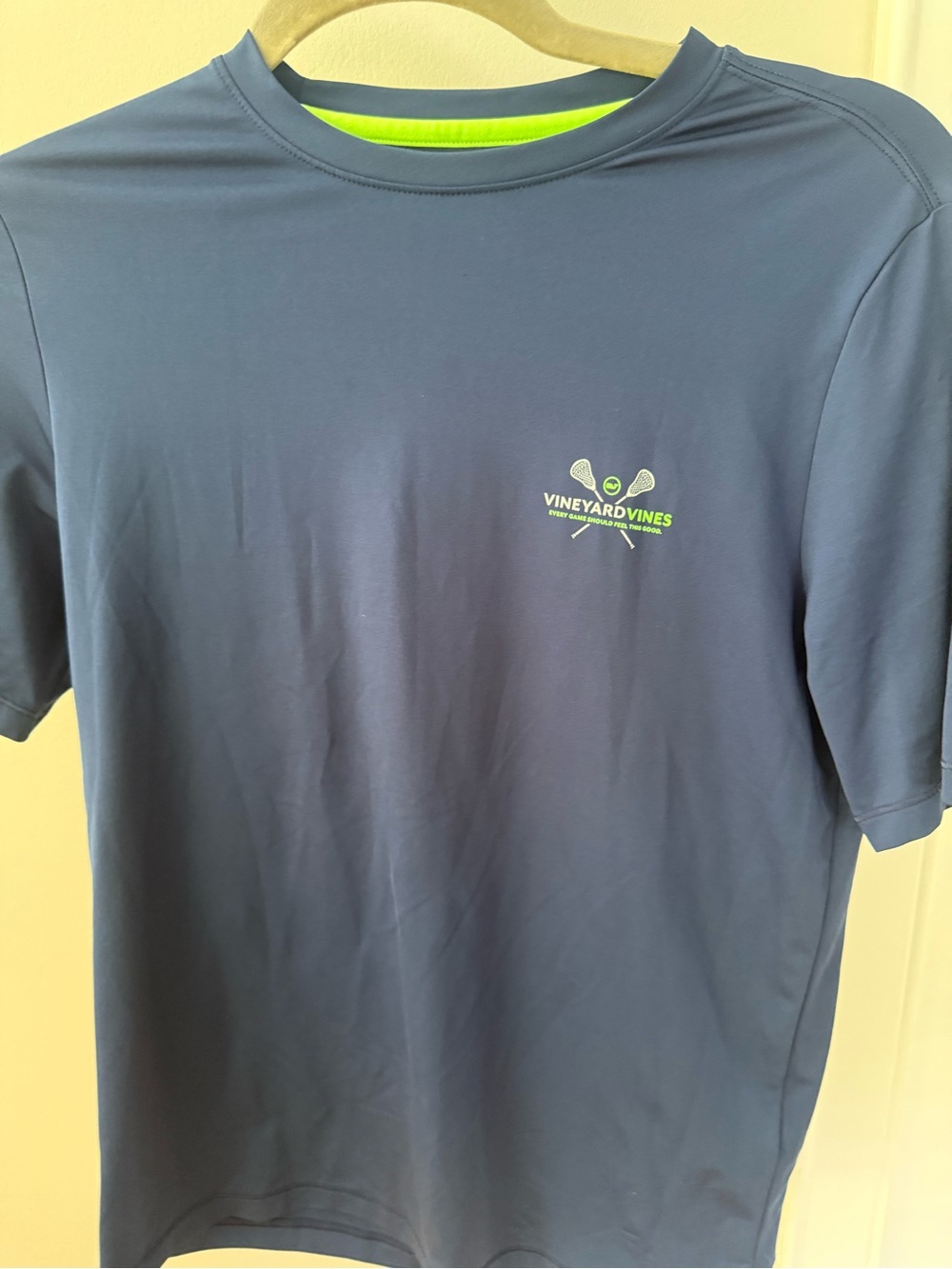 Vineyard Vines Navy Short Sleeve Logo Tee Performance